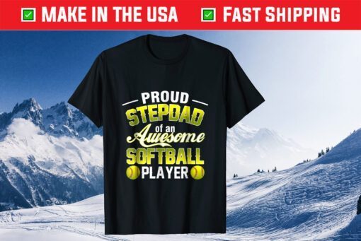 Step Dad From Softball Player Father's Day Classic Tshirt