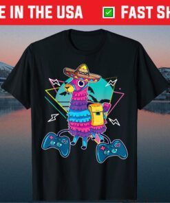 Video Game Cinco de Mayo Llama Pinata and Game Controller Gift T-Shirt