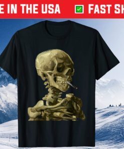 Vincent Van Gogh Skull With Cigarette Skeleton T-Shirt