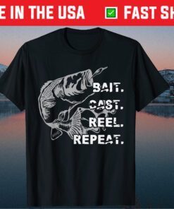 Bait Cast Reel Repeat Design Fahters Day Fishing Pole Classic T-Shirt