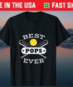 Best Pops Ever Softball Grandpa Grandfather Classsic T-Shirt