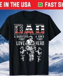 Dad Daughter Love Son Hero Fireman Dad Fathers Day Classic T-Shirt