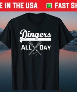 Dingers All Day Baseball Dad Father Day Us 2021 T-Shirt