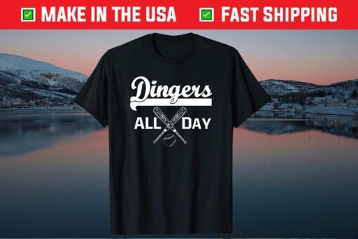 Dingers All Day Baseball Dad Father Day Us 2021 T-Shirt