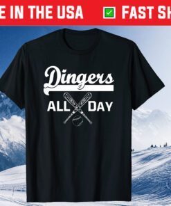 Dingers All Day Baseball Dad Father Day Us 2021 T-Shirt