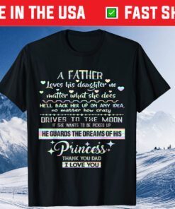 Father's day Daughter Loving Poem For Best Dad Us 2021 T-Shirt