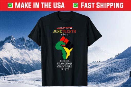 Juneteenth Ancestors Black African American Flag Pride Us 2021 T-Shirt