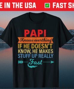 Papi Knows Everything Grandpa Father's Day From Daughter Classic Tshirt