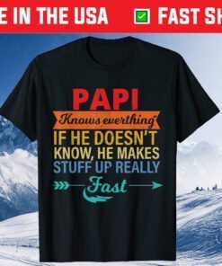 Papi Knows Everything Grandpa Father's Day From Daughter Classic Tshirt