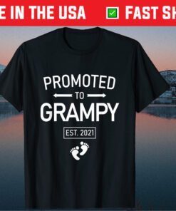 Promoted To Grampy Est 2021 New Grandpa Father's Day Gift T-Shirt