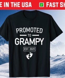 Promoted To Grampy Est 2021 New Grandpa Father's Day Gift T-Shirt