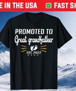 Promoted To Great Grandpa est 2022 Father's Day Us 2021 T-Shirt