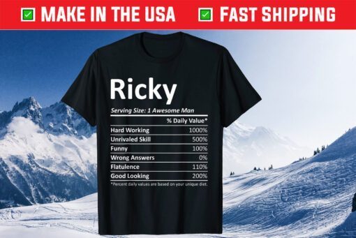 RICKY Nutrition Funny Birthday Personalized Name Gift Idea Classic T-Shirt