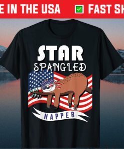 Star Spangled Napper Funny Sloth 4th of July Classic T-Shirt