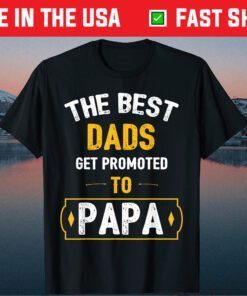 The Best Dads Get Promoted To Papa Fathers Day Unisex T-Shirt