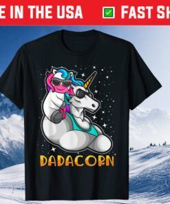 Unicorn Dad and Baby Papa Sunglasses Gift T-Shirt