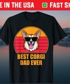Vintage Best Corgi Dad Ever Fathers day Classic Tshirt