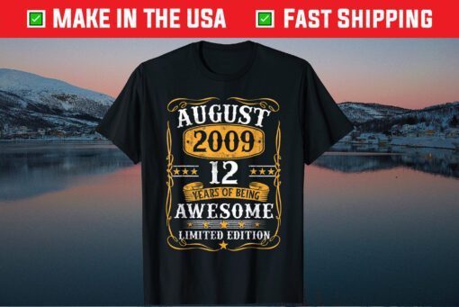 12 Years Old Vintage August 2009 12Th Birthday Classic T-Shirt