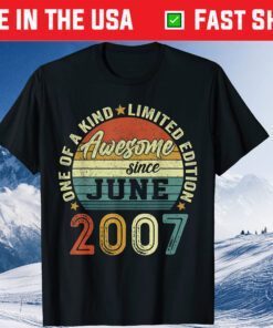 14 Years Old Awesome Birthday Since June 2007 14th Birthday Classic T-Shirt