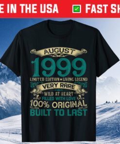 21st Birthday August 1999 Limited Edition 21 Years Old Classic T-Shirt
