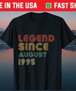 26th Birthday Vintage Legend Since August 1995 Us 2021 T-Shirt