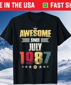 32nd Birthday Party Awesome Since July 1987 Unisex T-Shirt