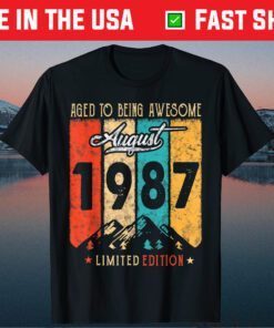 34 Year Old Retro Vintage August 1987 34th Birthday Classic T-Shirt