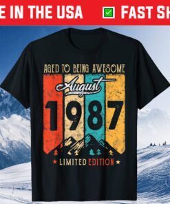 34 Year Old Retro Vintage August 1987 34th Birthday Classic T-Shirt