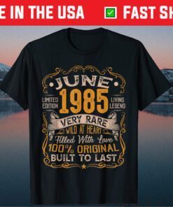 36th Birthday Vintage June 1985 Distressed 36 Years Old Classic T-Shirt