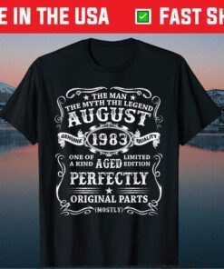 38 Years Old The Man Myth Legend August 1983 50th Birthday Classic T-Shirt