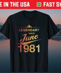 40th Birthday Born in June 1981 Retro 40 Years Vintage T-Shirt