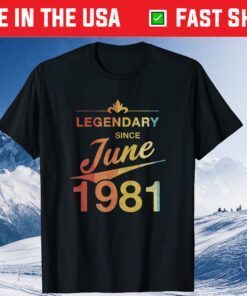 40th Birthday Born in June 1981 Retro 40 Years Vintage T-Shirt