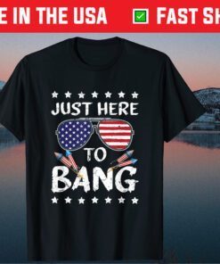 4th of July I'm Just Here To Bang USA Flag Sunglasses Us 2021 T-Shirt