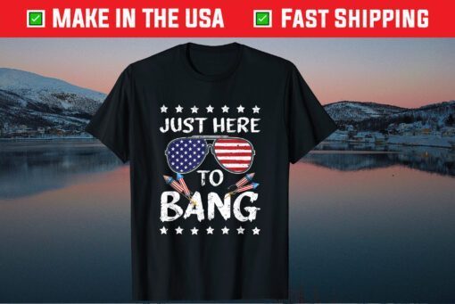 4th of July I'm Just Here To Bang USA Flag Sunglasses Us 2021 T-Shirt