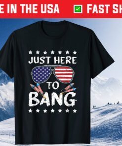 4th of July I'm Just Here To Bang USA Flag Sunglasses Us 2021 T-Shirt