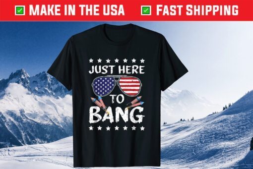 4th of July I'm Just Here To Bang USA Flag Sunglasses Us 2021 T-Shirt