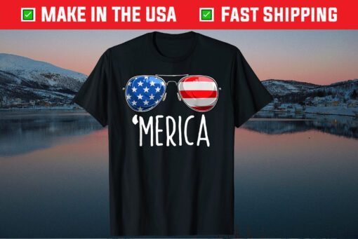 4th of July MERICA Sunglasses All America USA Flag Classic T-Shirt