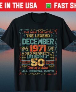 50 Years Old Vintage 1971 Man Myth Legend 50th Classic T-Shirt