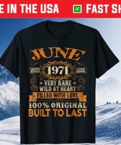 50th Birthday Decorations June 1971 50 Years Old Classic T-Shirt