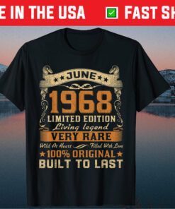 53rd Birthday 53 Years Old Retro Vintage June 1968 Classic T-Shirt