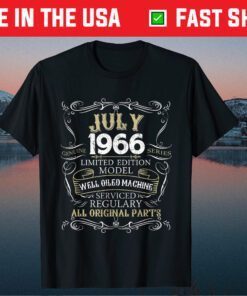 53rd Birthday Born in JULY 1966 53 Years Old Us 2021 T-Shirt
