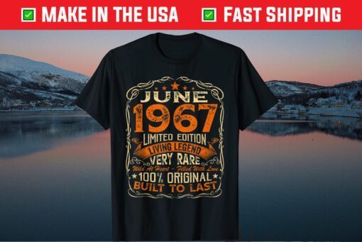 54 Year Old Vintage June 1967 Distressed 54th Birthday T-Shirt