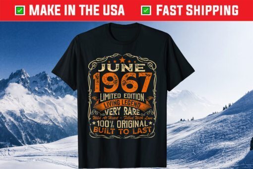 54 Year Old Vintage June 1967 Distressed 54th Birthday T-Shirt