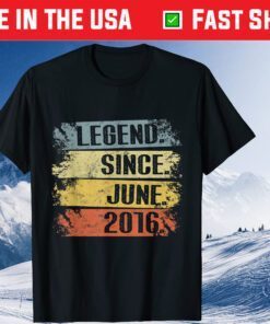 5th Birthday Limited Edition Retro Legend Since June 2016 Unisex T-Shirt
