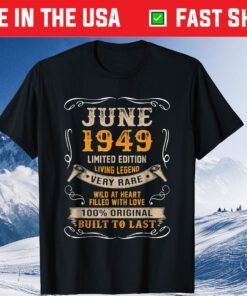 72nd Birthday 72 Year Old Retro Vintage June 1949 Classic T-Shirt