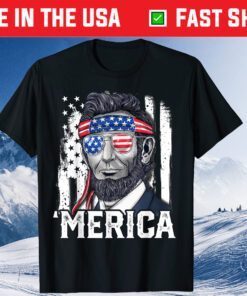Abraham Lincoln Merica 4th of July American Flag Classic T-Shirt