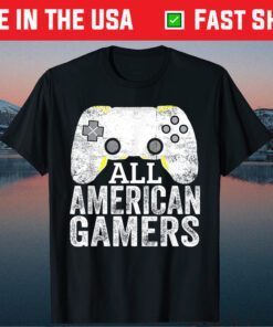 All American Gamers 4th of July Video games Lovers Us 2021 T-Shirt