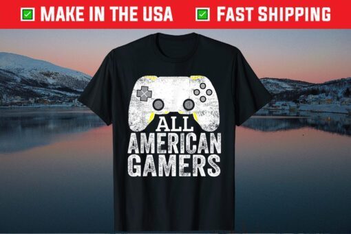 All American Gamers 4th of July Video games Lovers Us 2021 T-Shirt