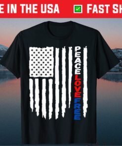 America Patriotic Flag Peace Love and Free 4th of July Classic T-Shirt