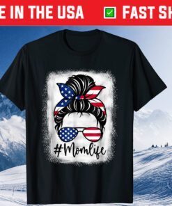 American Flag Mom Life Bleached Mother's 4th Of July Classic T-Shirt